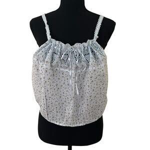 Lucky Brand Blue Embroidered Bohemian Sleeveless Top - Size XXL - NWT